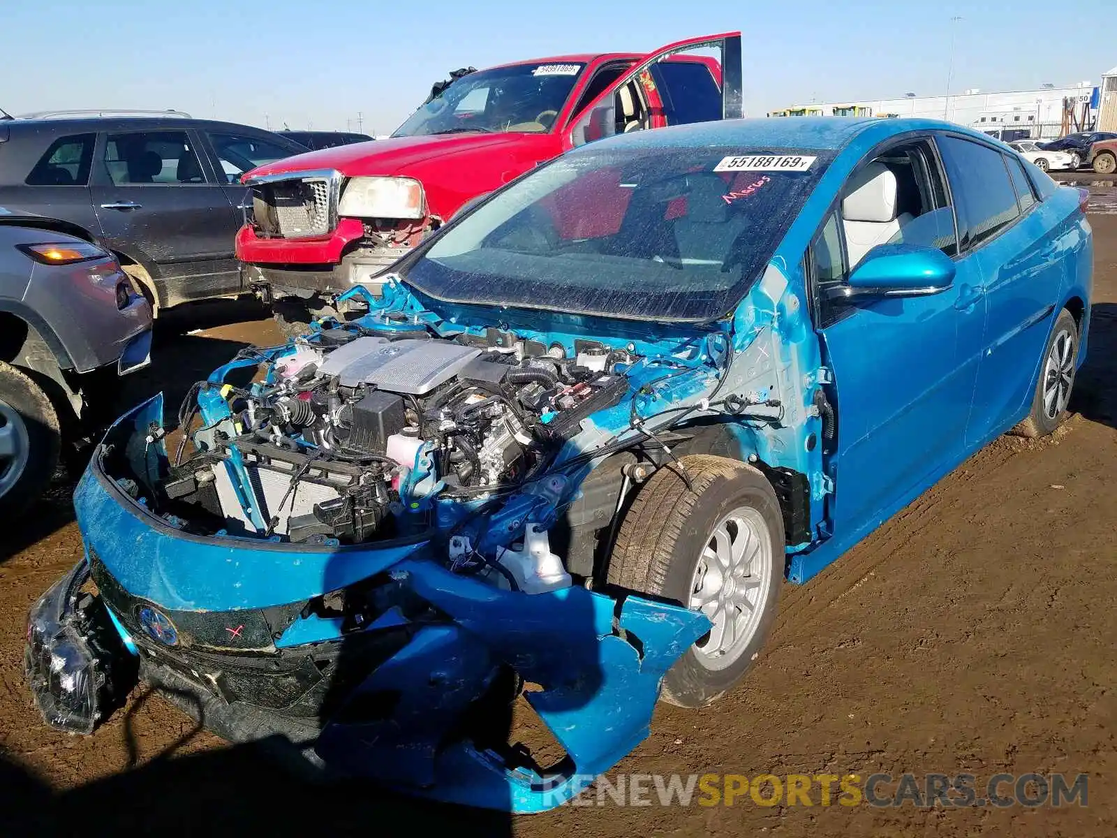 2 Photograph of a damaged car JTDKARFP1K3105811 TOYOTA PRIUS 2019