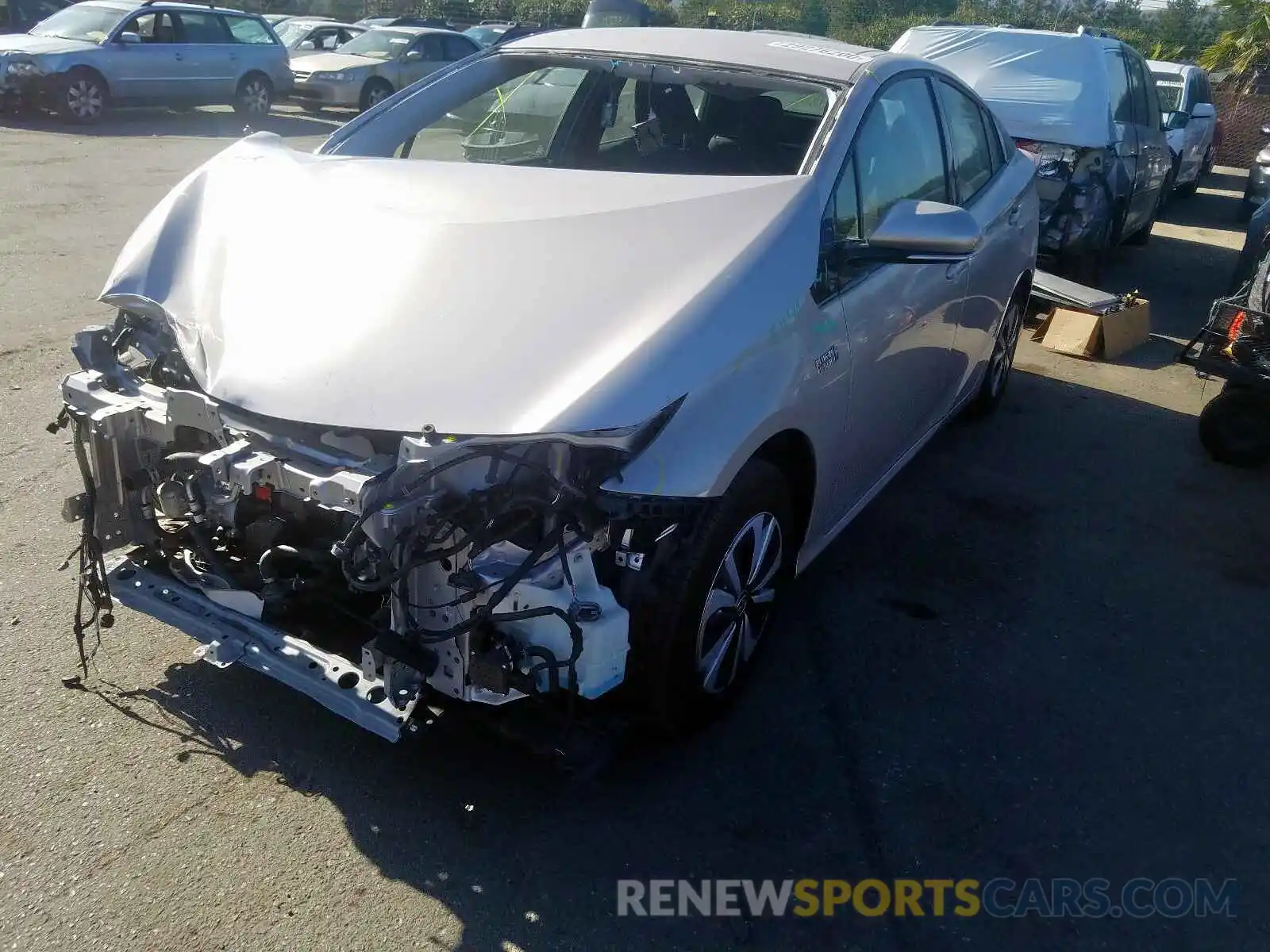 2 Photograph of a damaged car JTDKARFP1K3109535 TOYOTA PRIUS 2019