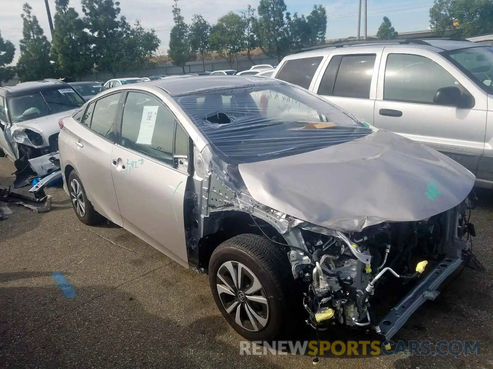 1 Photograph of a damaged car JTDKARFP2K3109608 TOYOTA PRIUS 2019