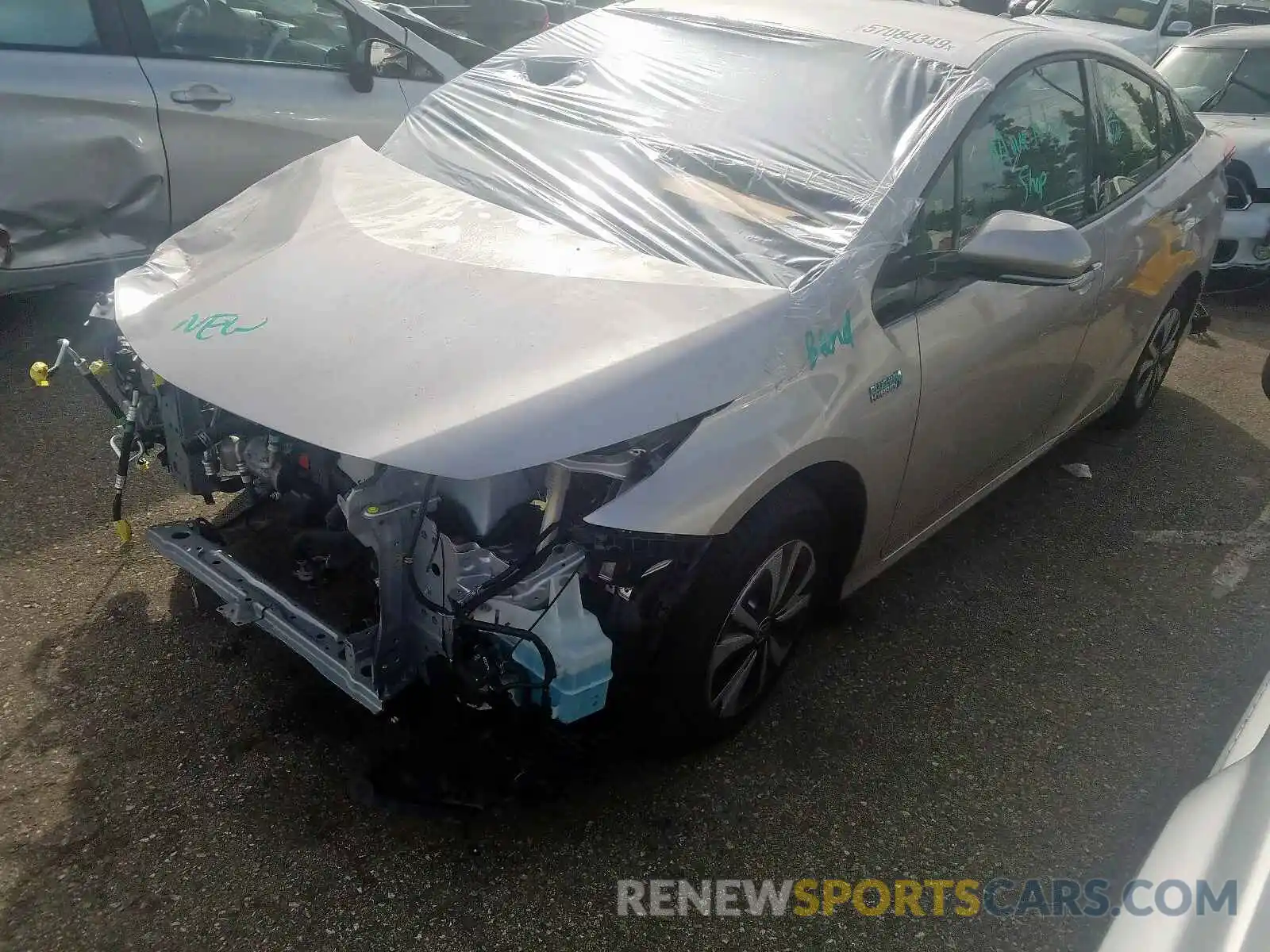 2 Photograph of a damaged car JTDKARFP2K3109608 TOYOTA PRIUS 2019