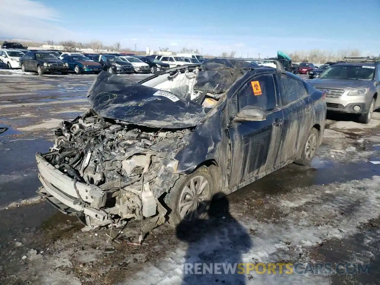 2 Photograph of a damaged car JTDKARFP4K3107844 TOYOTA PRIUS 2019