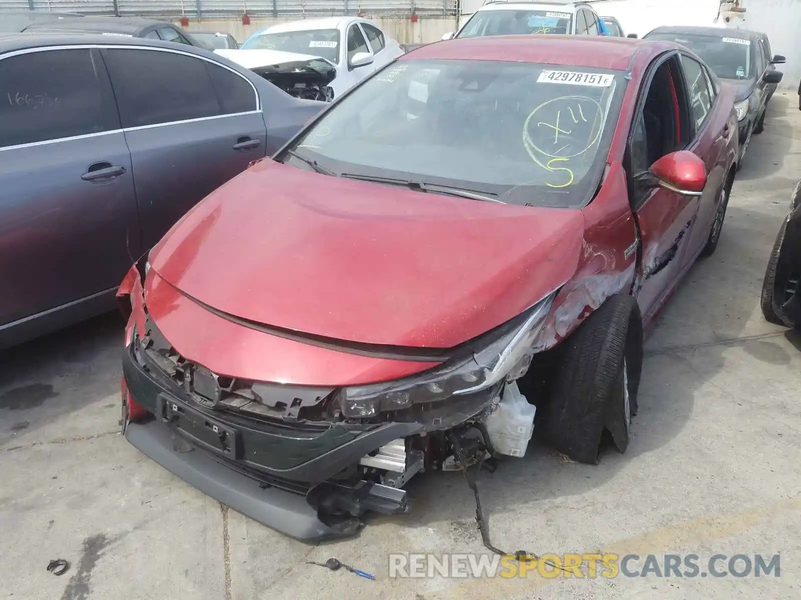 2 Photograph of a damaged car JTDKARFP4K3110985 TOYOTA PRIUS 2019