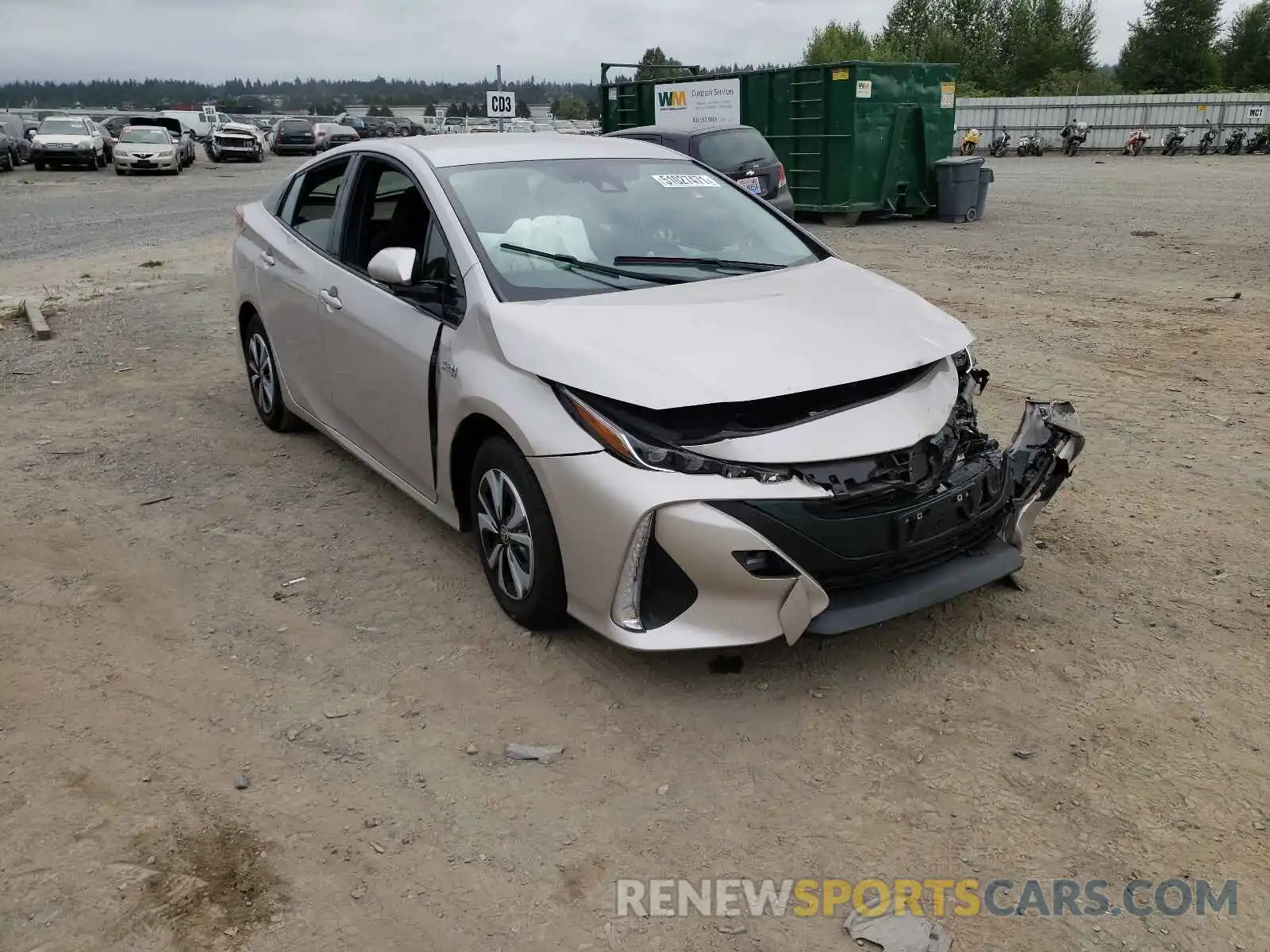 1 Photograph of a damaged car JTDKARFP4K3115829 TOYOTA PRIUS 2019