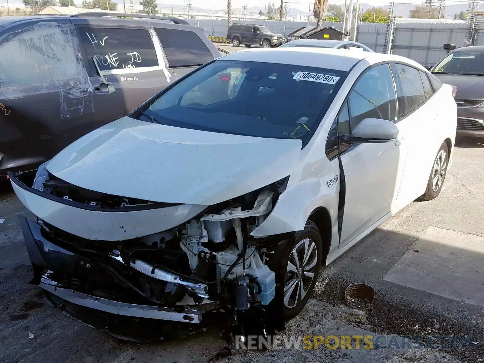 2 Photograph of a damaged car JTDKARFP5K3110185 TOYOTA PRIUS 2019