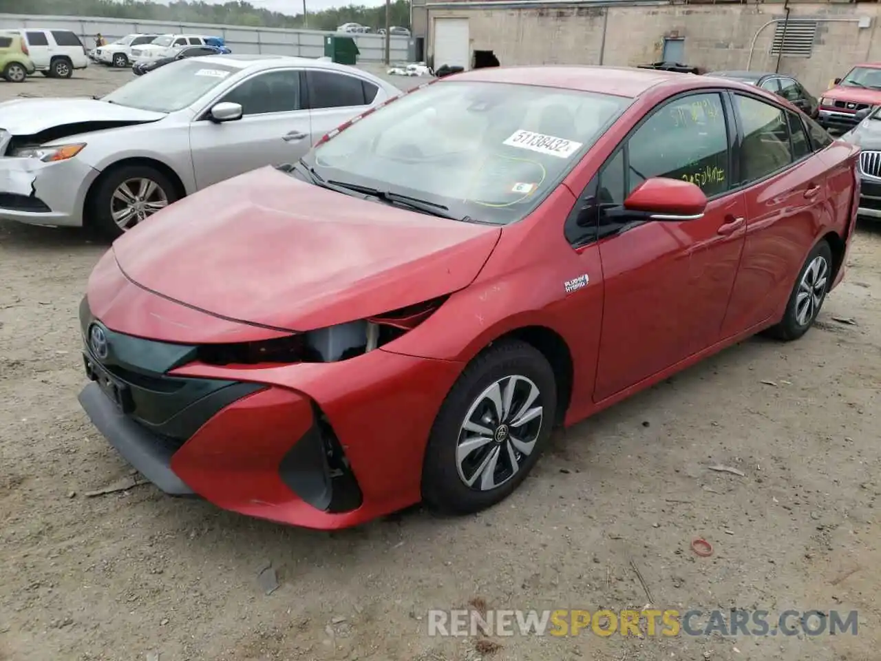 2 Photograph of a damaged car JTDKARFP5K3113605 TOYOTA PRIUS 2019