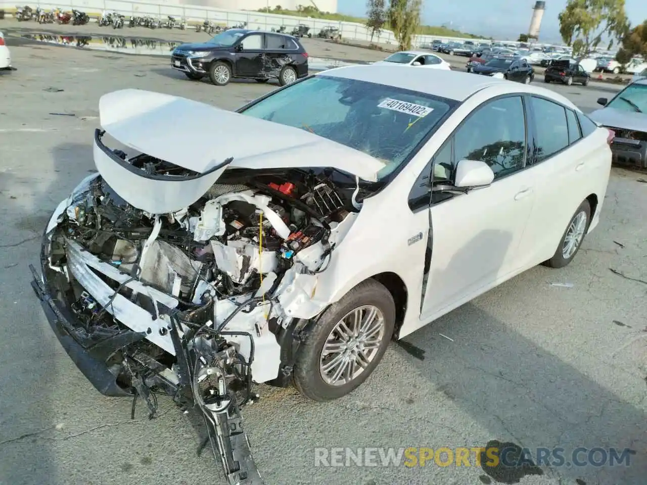 2 Photograph of a damaged car JTDKARFP5K3116228 TOYOTA PRIUS 2019