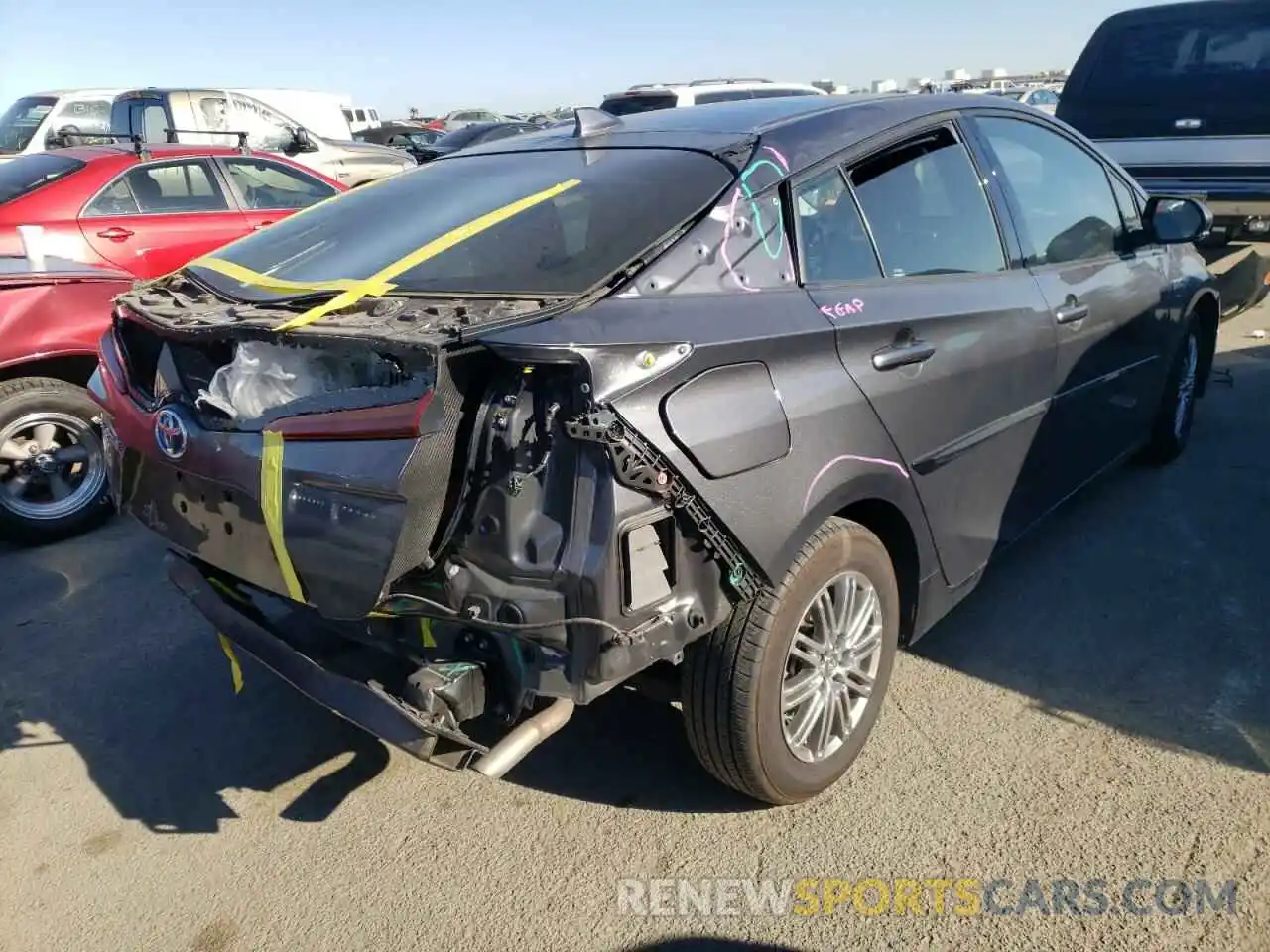 4 Photograph of a damaged car JTDKARFP5K3118190 TOYOTA PRIUS 2019