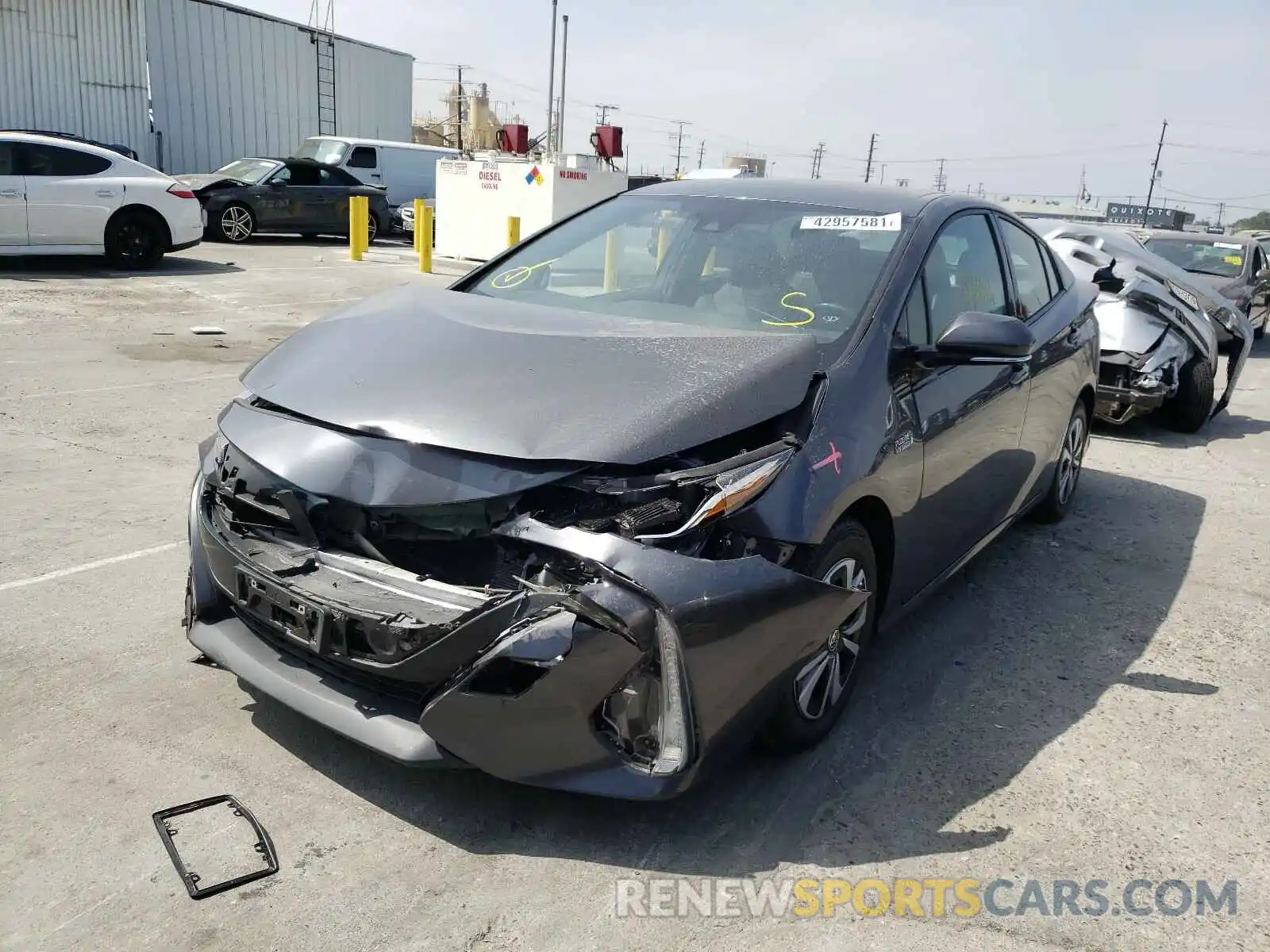 2 Photograph of a damaged car JTDKARFP6K3108266 TOYOTA PRIUS 2019