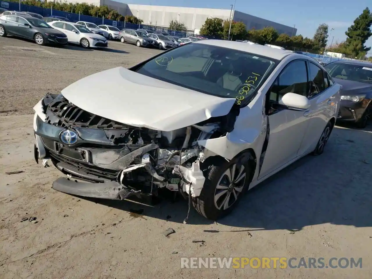 2 Photograph of a damaged car JTDKARFP6K3108994 TOYOTA PRIUS 2019