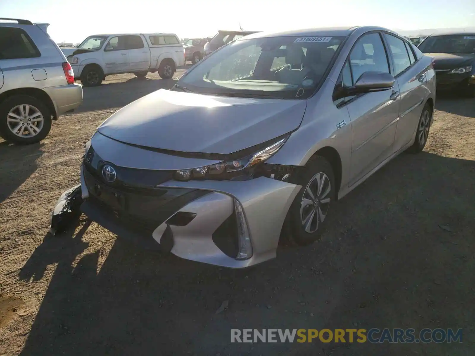 2 Photograph of a damaged car JTDKARFP7K3105392 TOYOTA PRIUS 2019