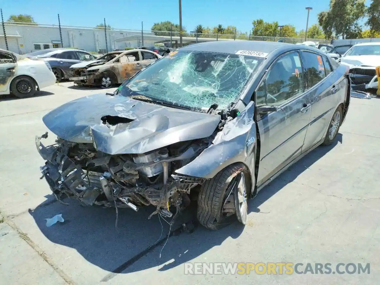 2 Photograph of a damaged car JTDKARFP7K3114626 TOYOTA PRIUS 2019