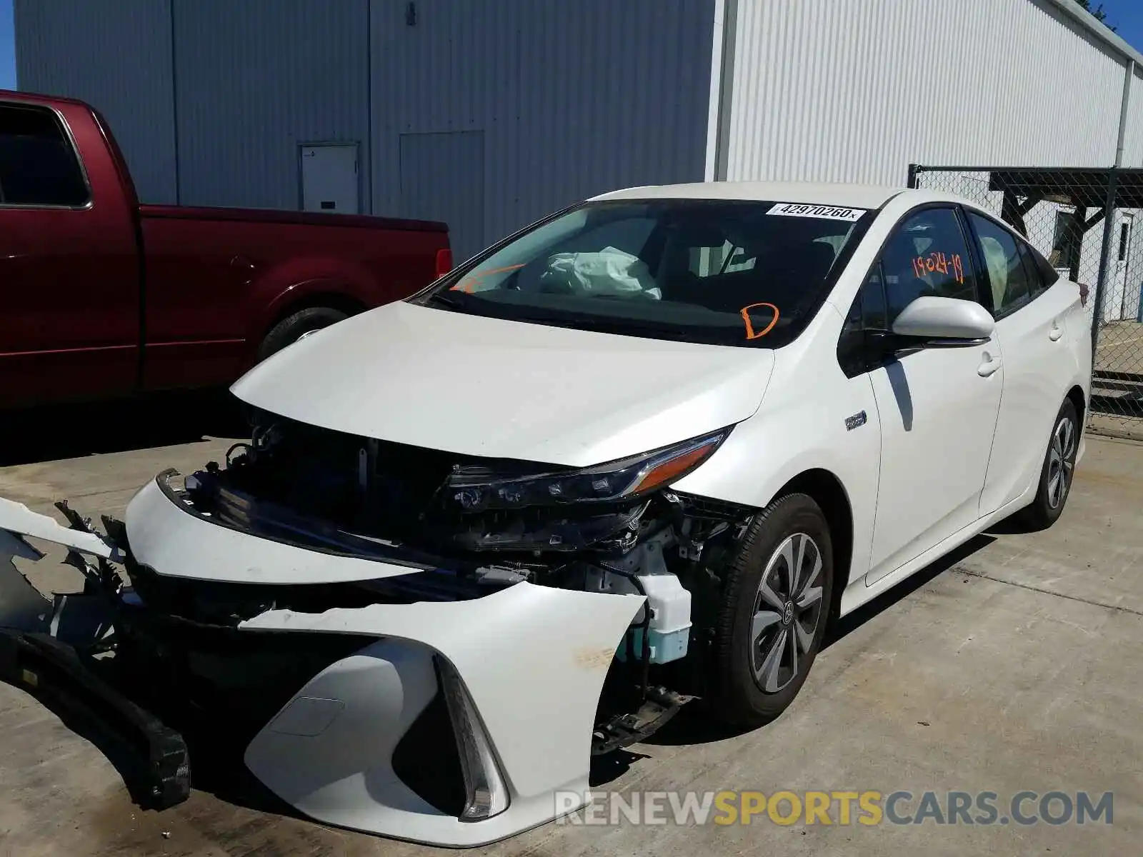 2 Photograph of a damaged car JTDKARFP7K3117915 TOYOTA PRIUS 2019