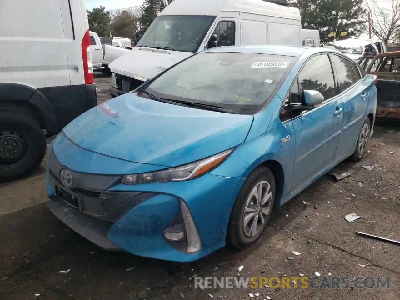 2 Photograph of a damaged car JTDKARFP8K3104865 TOYOTA PRIUS 2019