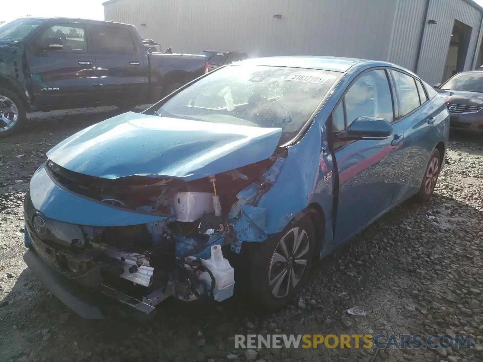 2 Photograph of a damaged car JTDKARFP8K3115316 TOYOTA PRIUS 2019