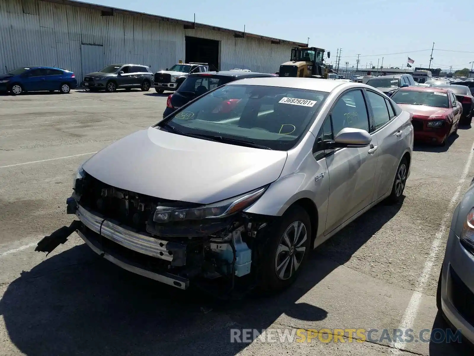 2 Photograph of a damaged car JTDKARFP8K3116028 TOYOTA PRIUS 2019