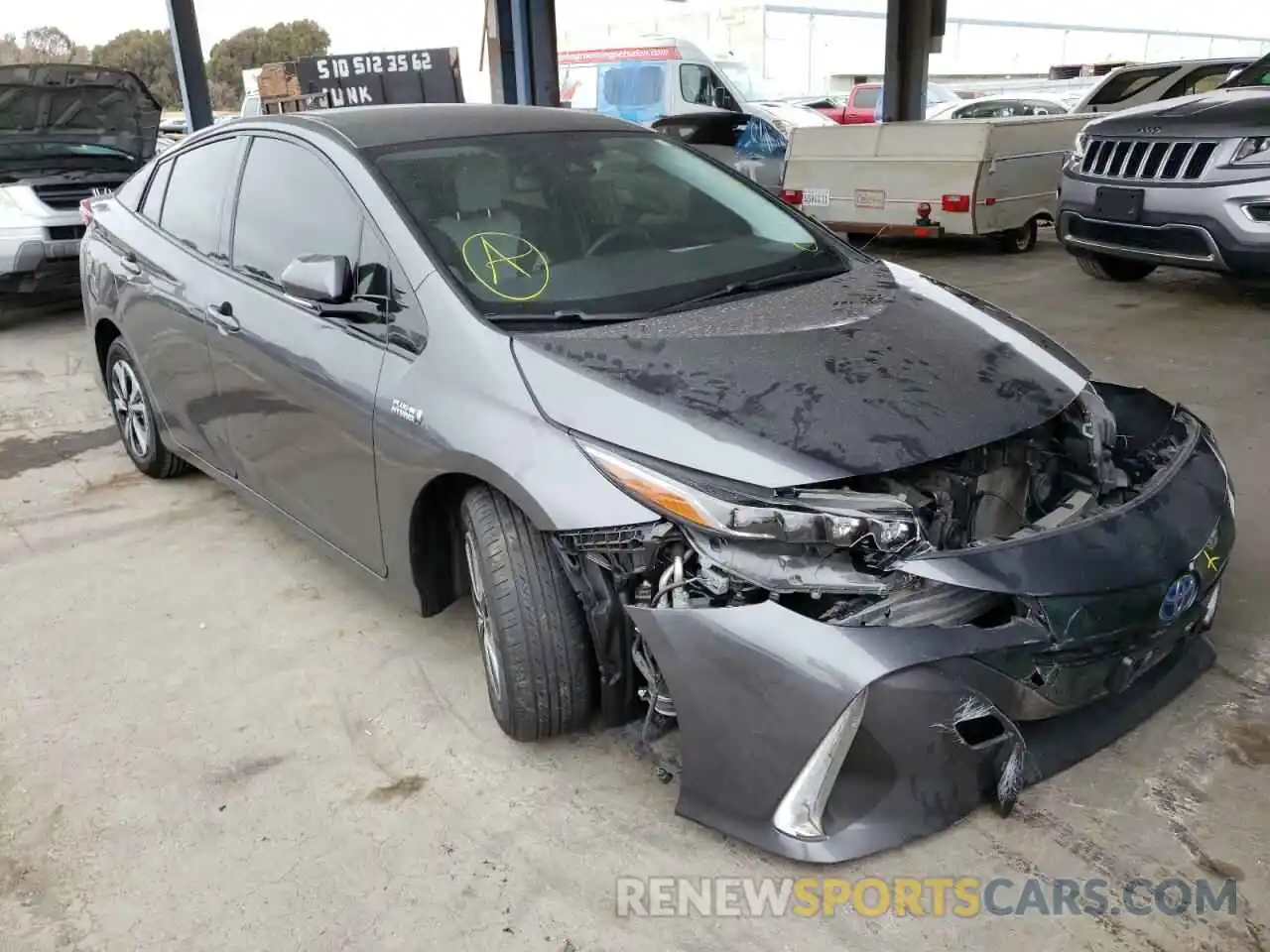 1 Photograph of a damaged car JTDKARFP8K3119608 TOYOTA PRIUS 2019