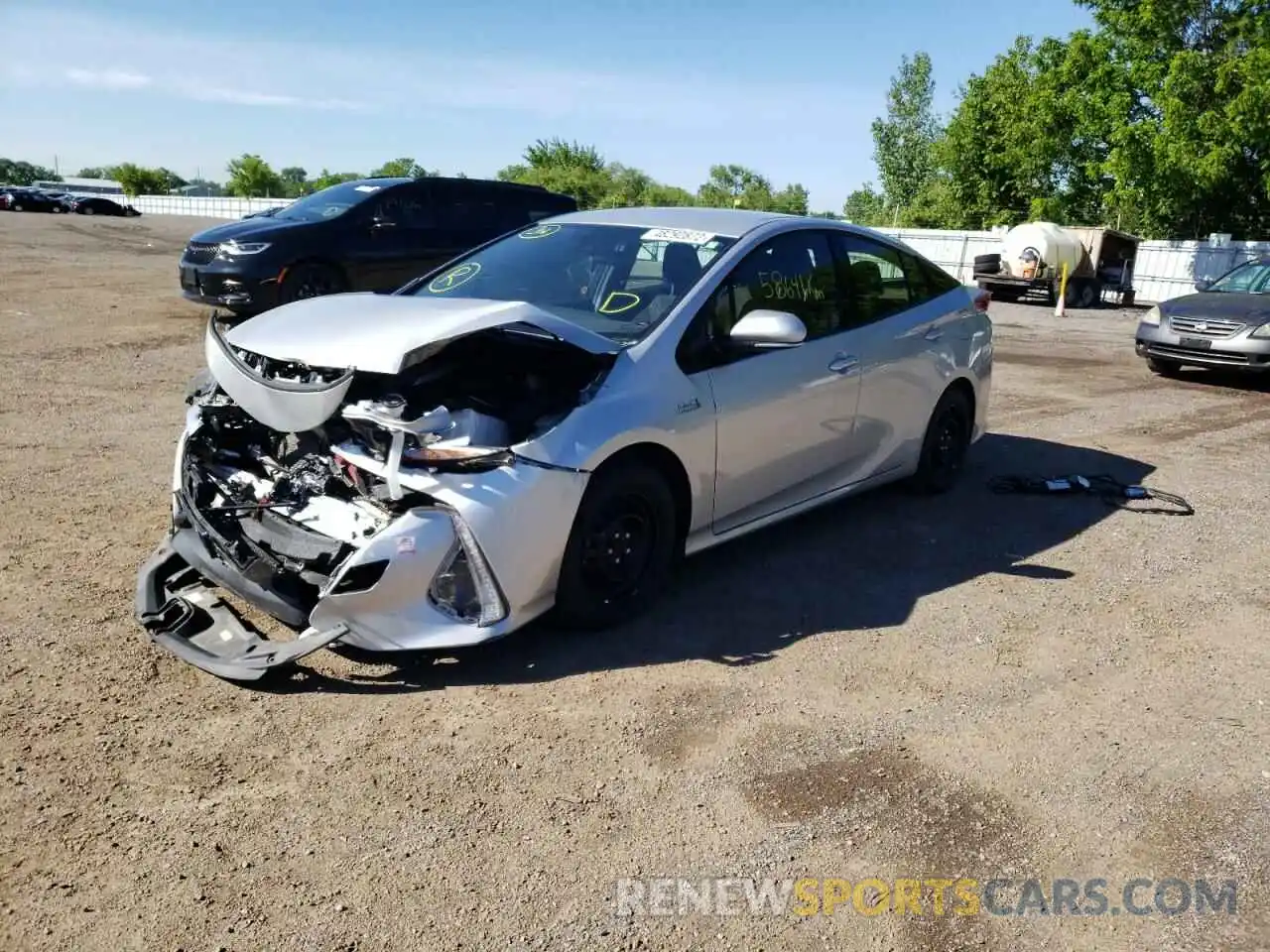 2 Photograph of a damaged car JTDKARFP9K3111808 TOYOTA PRIUS 2019