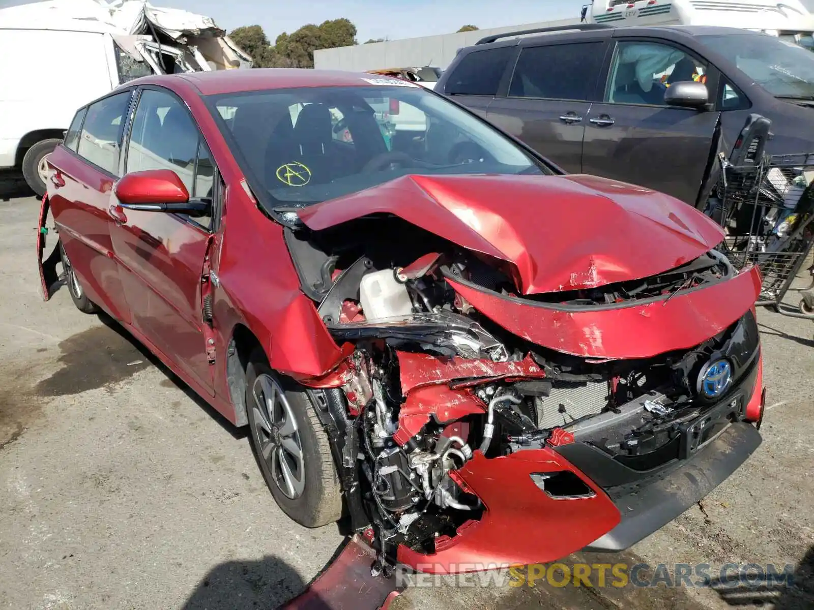 1 Photograph of a damaged car JTDKARFP9K3117754 TOYOTA PRIUS 2019