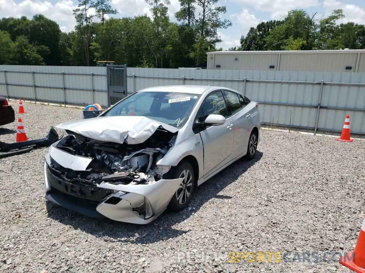 2 Photograph of a damaged car JTDKARFP9K3117995 TOYOTA PRIUS 2019