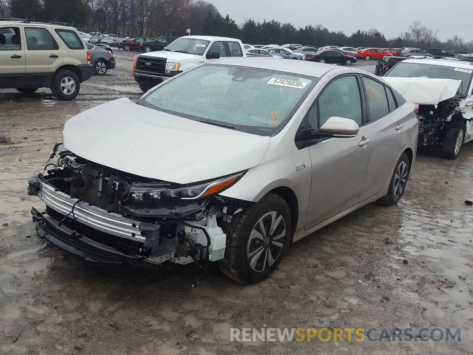 2 Photograph of a damaged car JTDKARFPXK3112272 TOYOTA PRIUS 2019