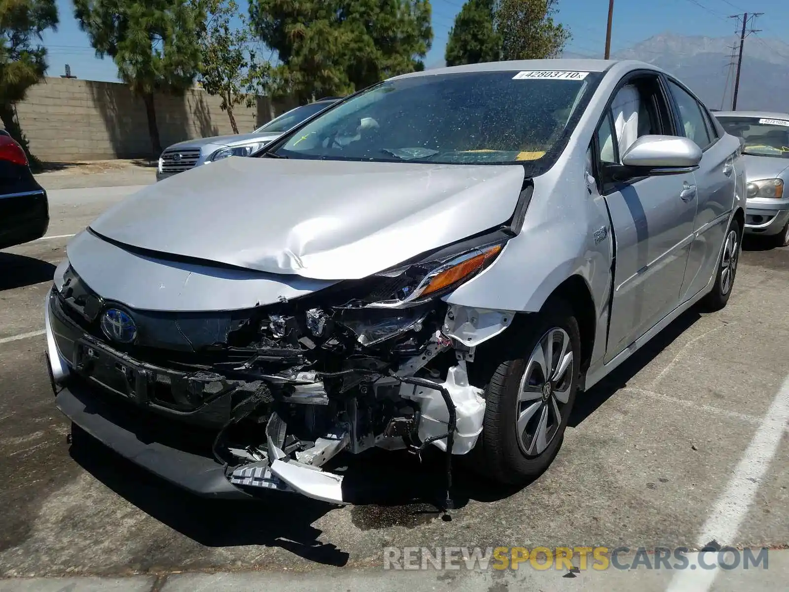 2 Photograph of a damaged car JTDKARFPXK3116385 TOYOTA PRIUS 2019