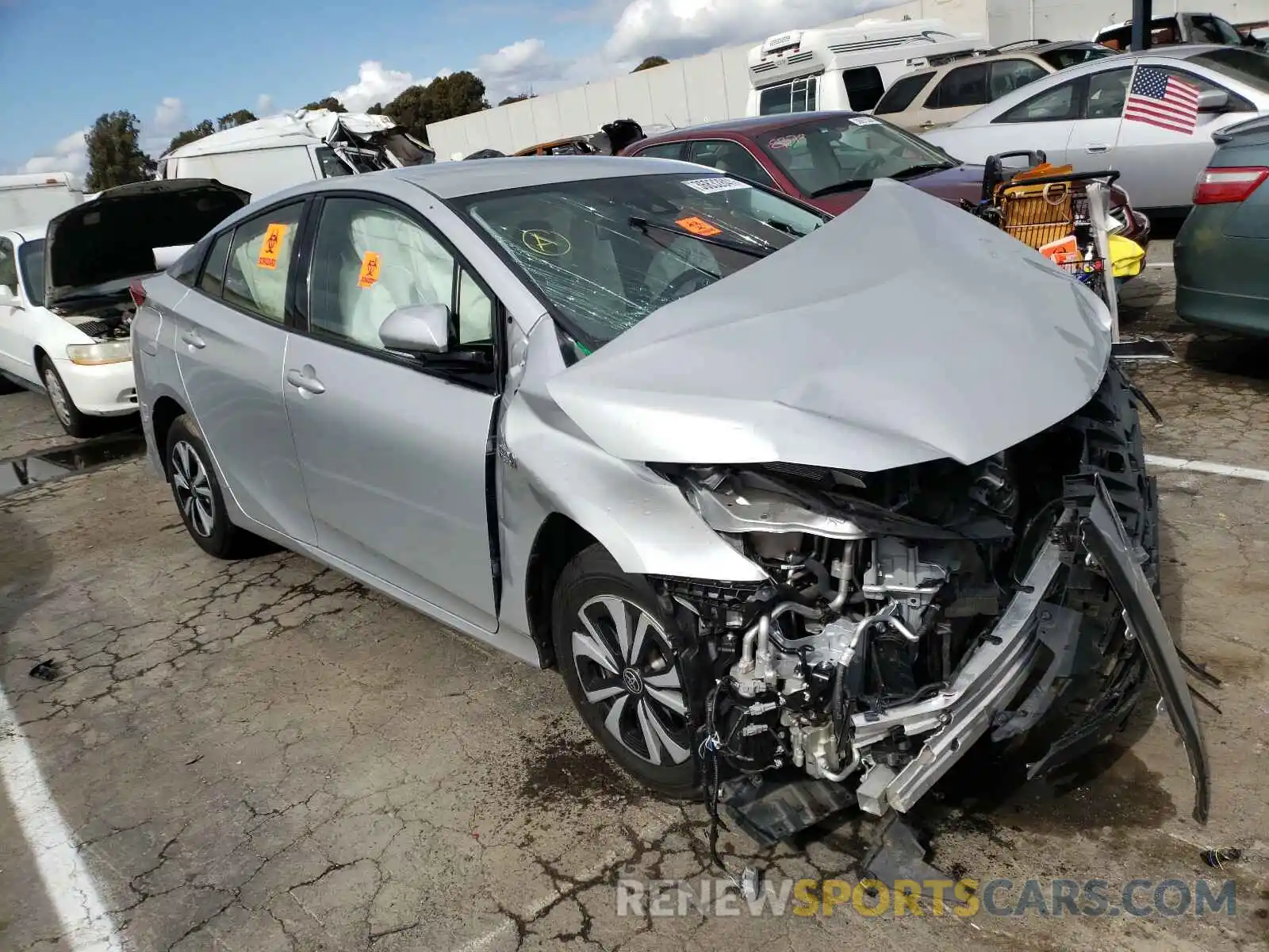 1 Photograph of a damaged car JTDKARFPXK3117343 TOYOTA PRIUS 2019