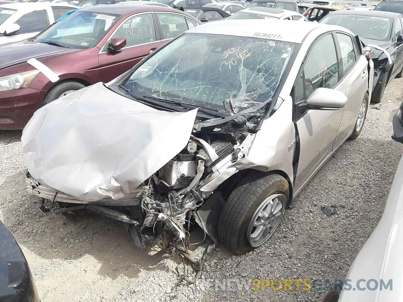 2 Photograph of a damaged car JTDKARFPXK3119075 TOYOTA PRIUS 2019