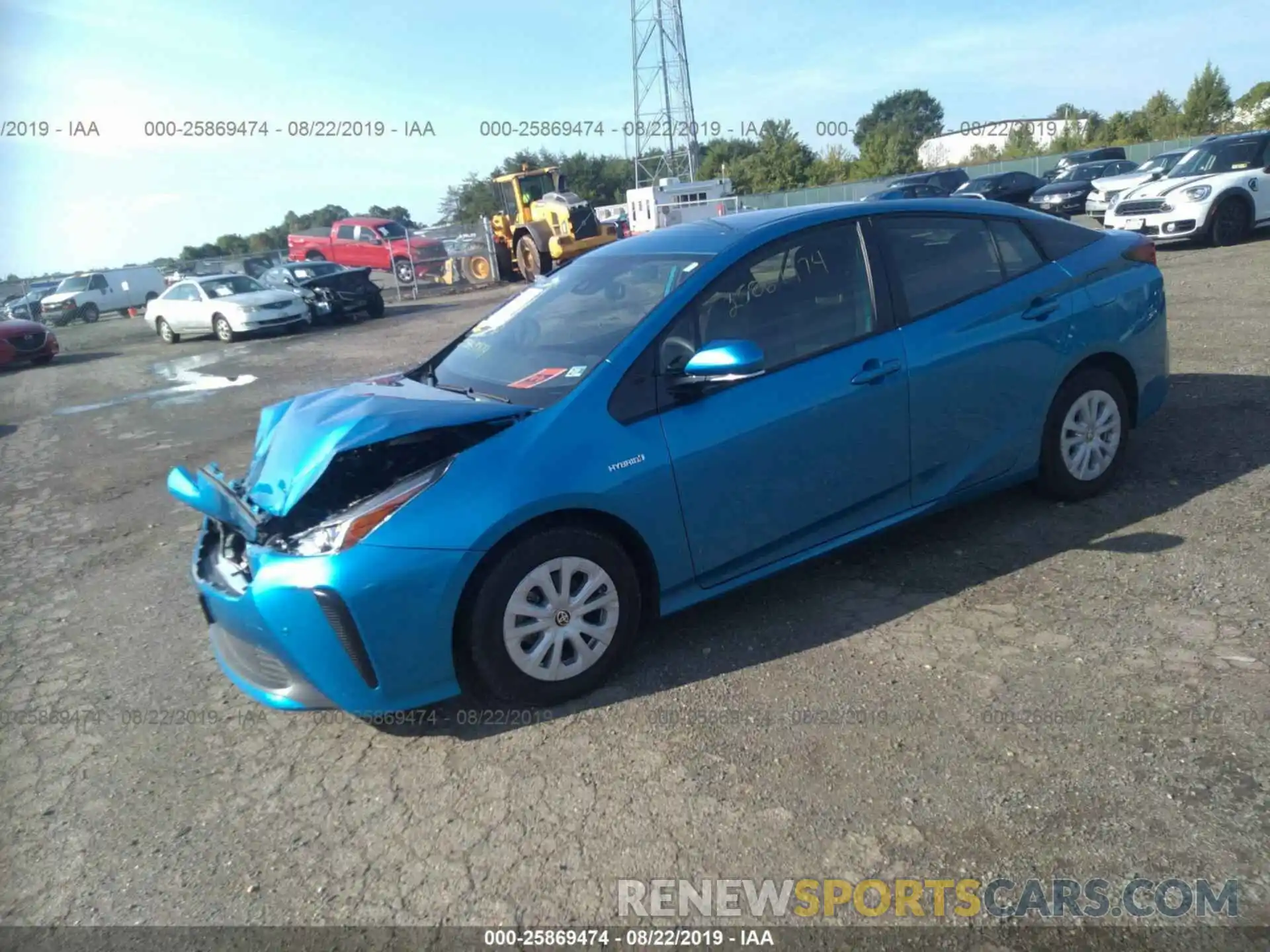 2 Photograph of a damaged car JTDKARFU0K3069017 TOYOTA PRIUS 2019