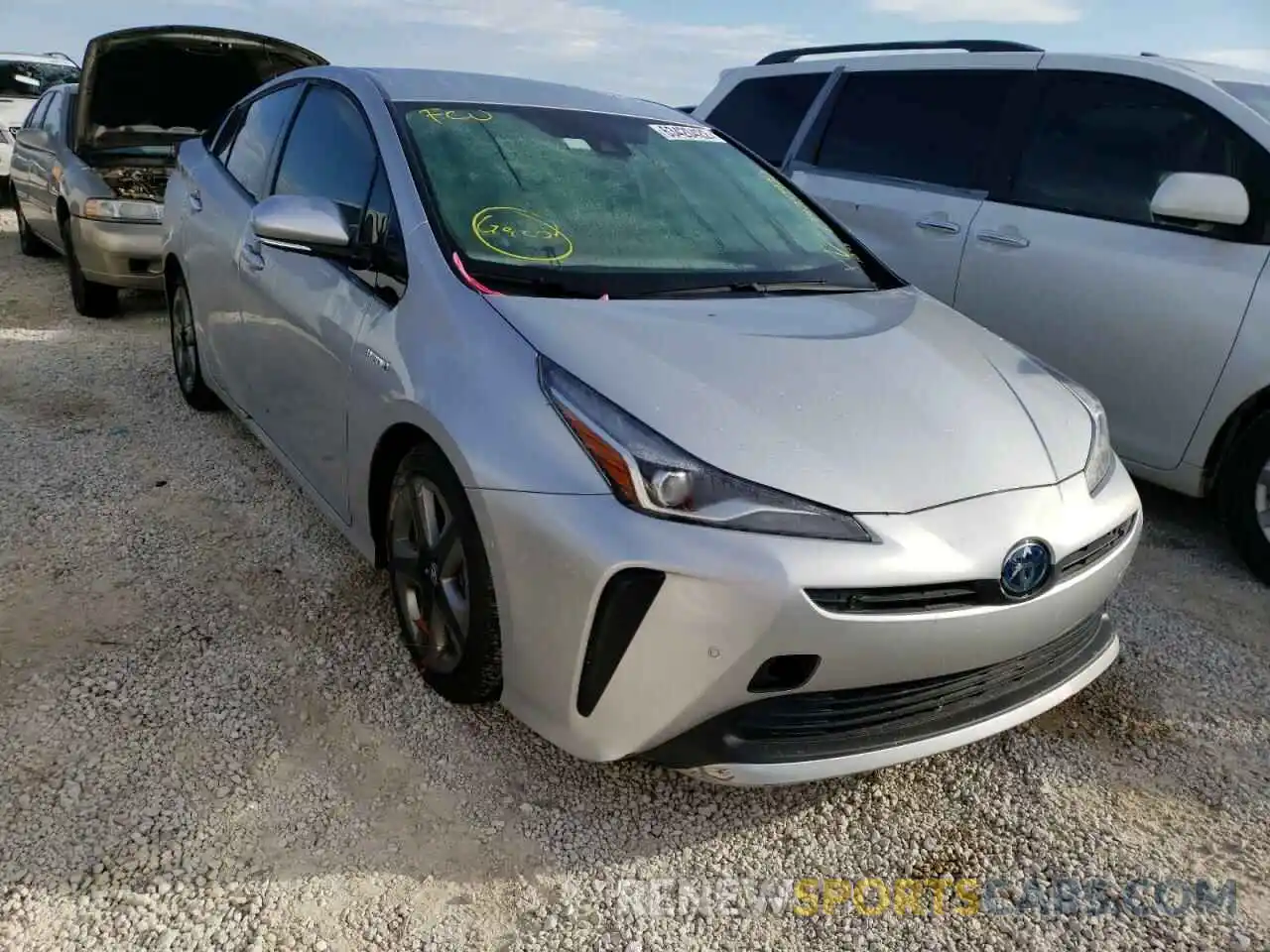 1 Photograph of a damaged car JTDKARFU0K3070992 TOYOTA PRIUS 2019