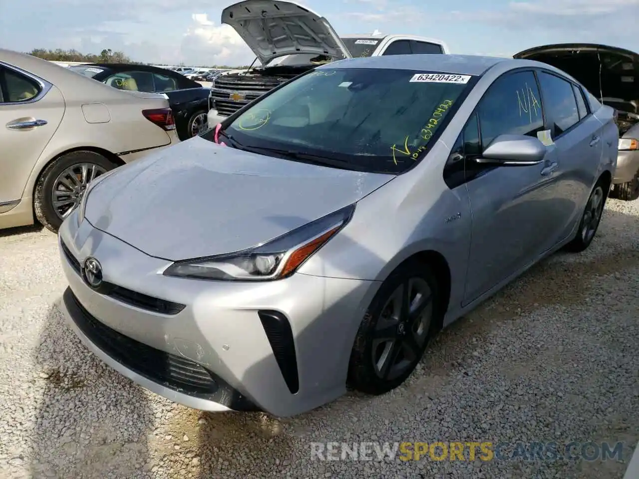 2 Photograph of a damaged car JTDKARFU0K3070992 TOYOTA PRIUS 2019