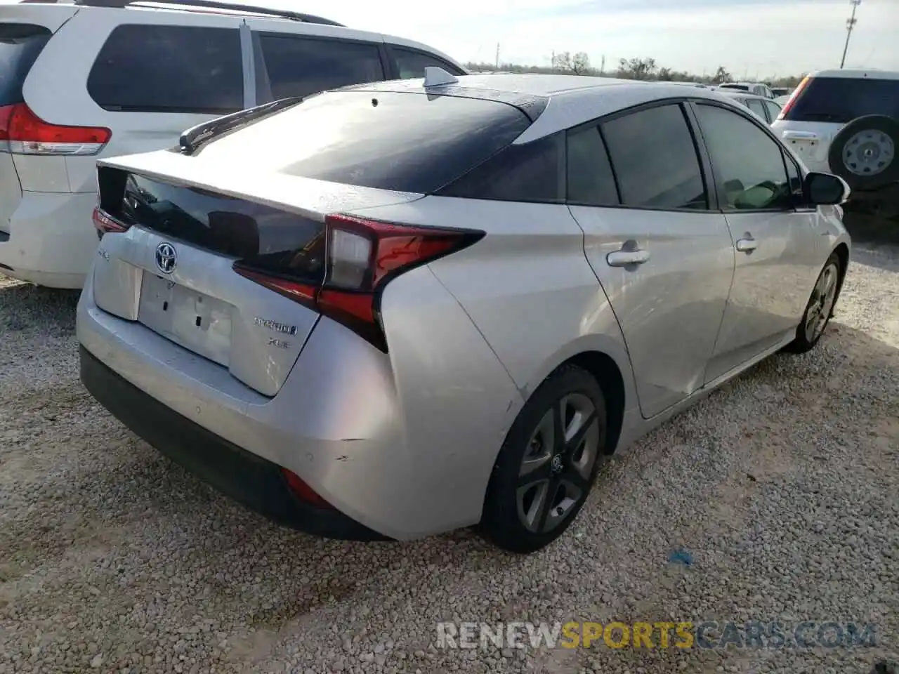 4 Photograph of a damaged car JTDKARFU0K3070992 TOYOTA PRIUS 2019