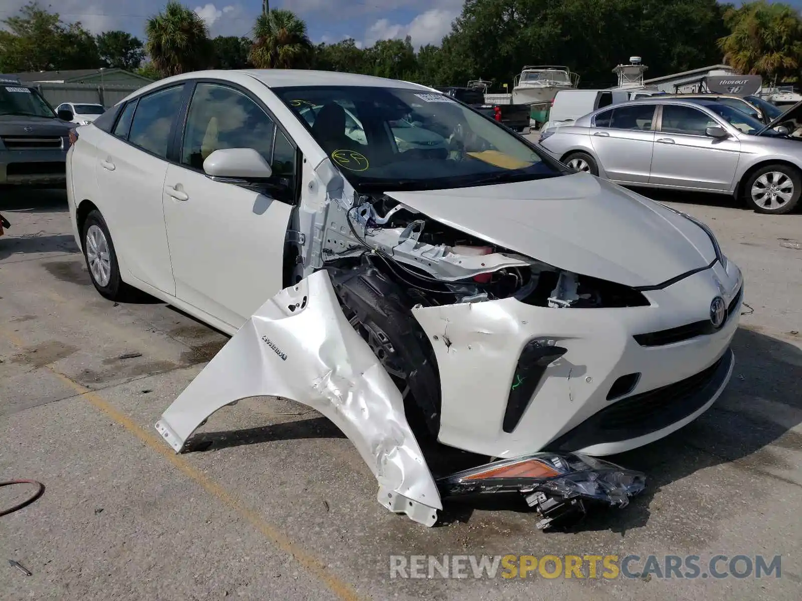 1 Photograph of a damaged car JTDKARFU0K3072127 TOYOTA PRIUS 2019