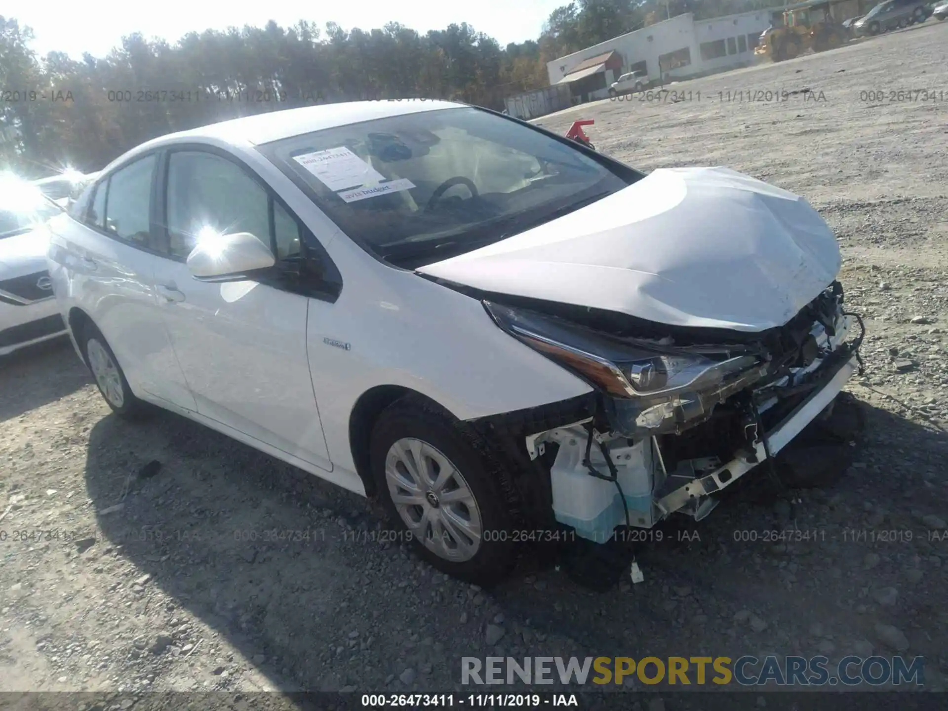 1 Photograph of a damaged car JTDKARFU0K3072595 TOYOTA PRIUS 2019