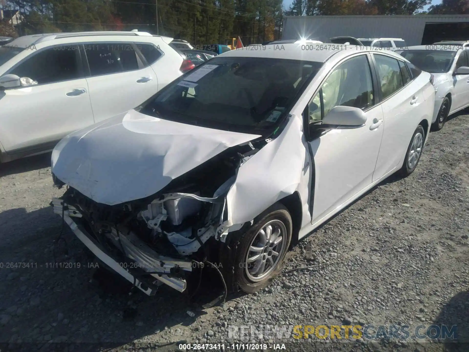 2 Photograph of a damaged car JTDKARFU0K3072595 TOYOTA PRIUS 2019