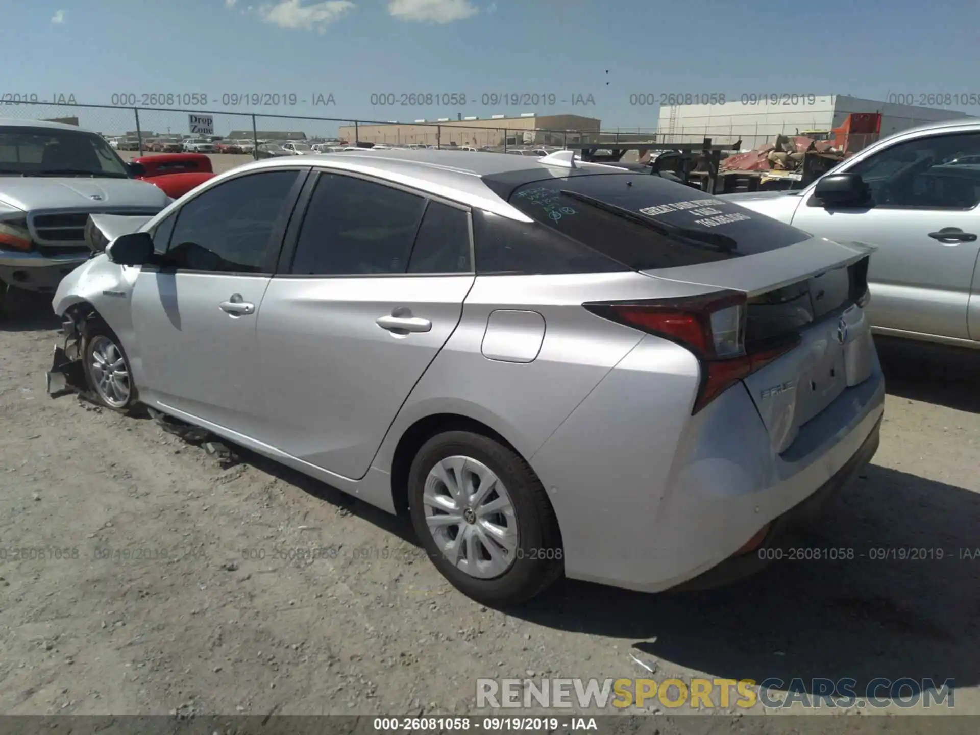 3 Фотография поврежденного автомобиля JTDKARFU0K3072614 TOYOTA PRIUS 2019