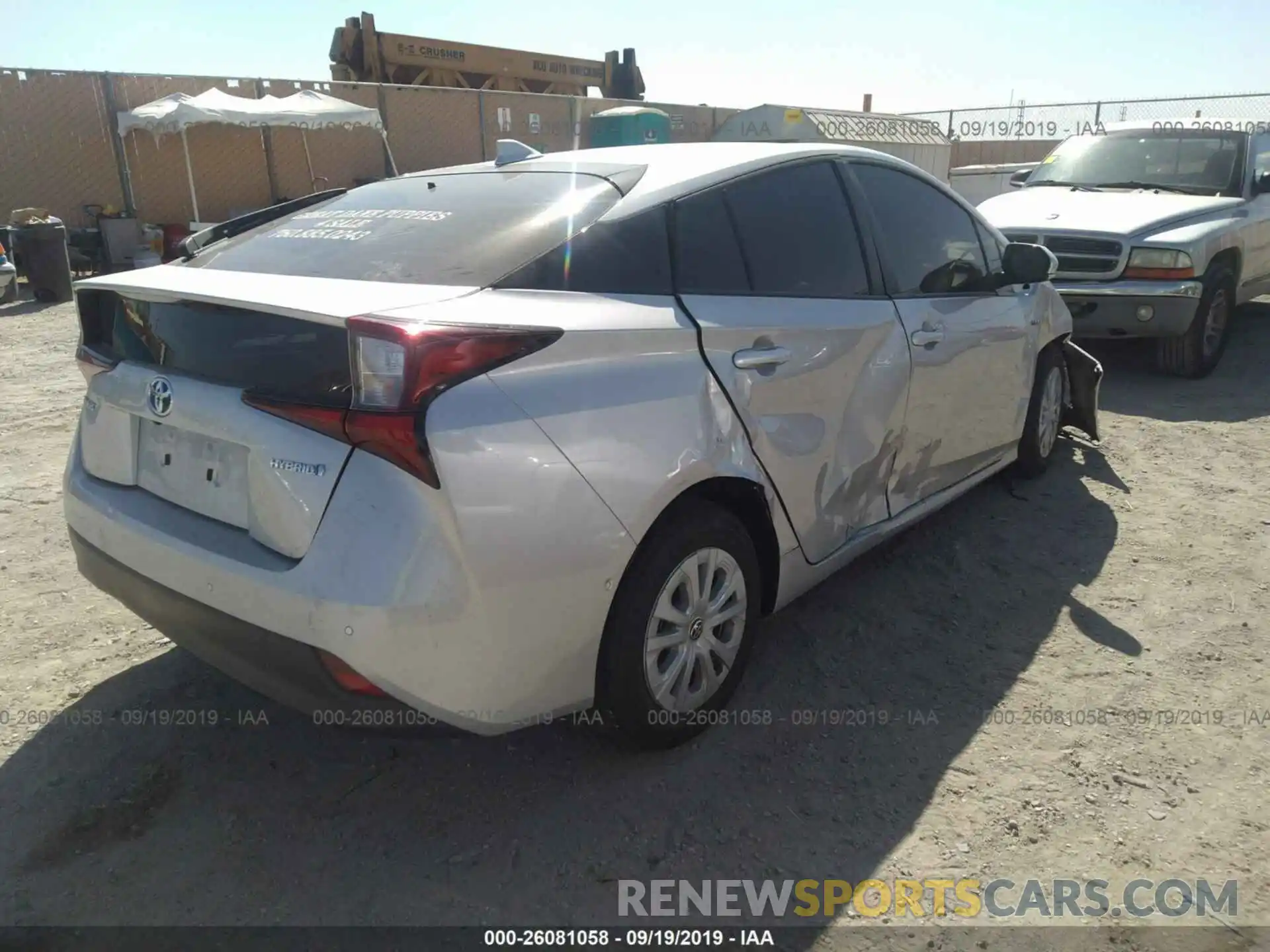 4 Фотография поврежденного автомобиля JTDKARFU0K3072614 TOYOTA PRIUS 2019