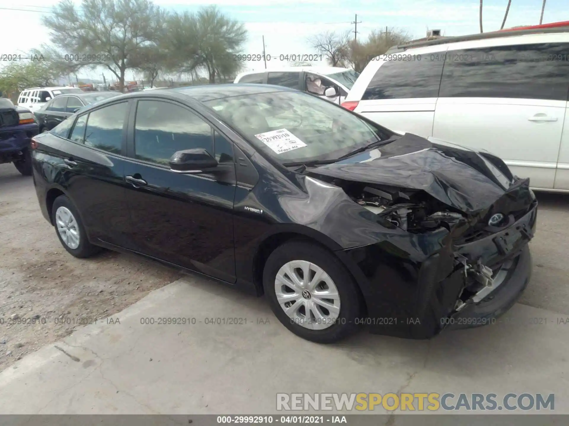 1 Photograph of a damaged car JTDKARFU0K3073276 TOYOTA PRIUS 2019