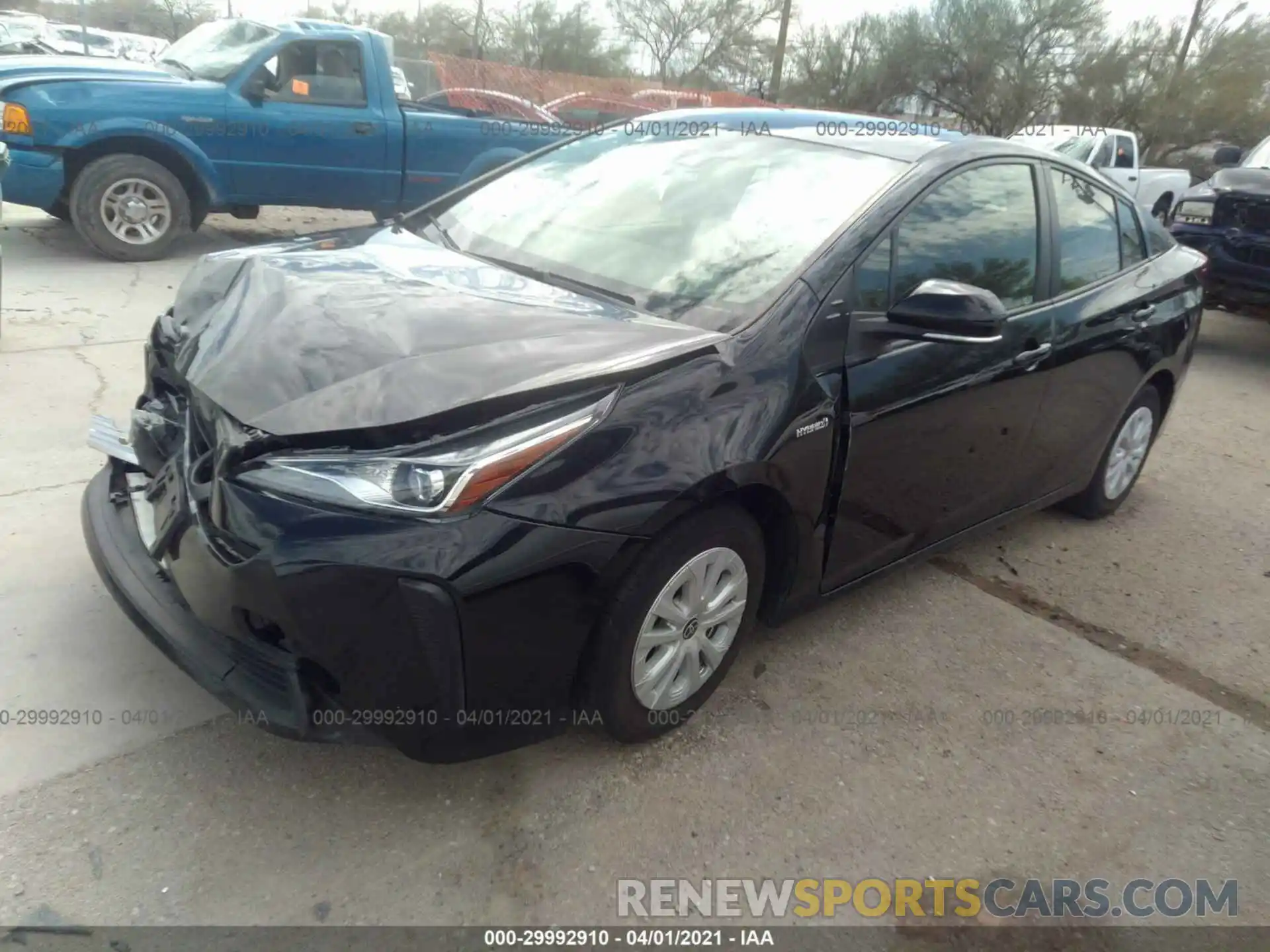 2 Photograph of a damaged car JTDKARFU0K3073276 TOYOTA PRIUS 2019