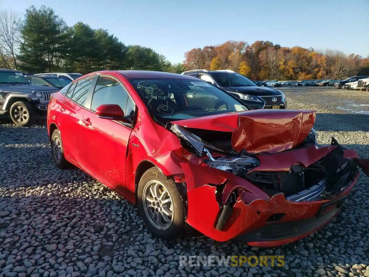 1 Photograph of a damaged car JTDKARFU0K3073293 TOYOTA PRIUS 2019