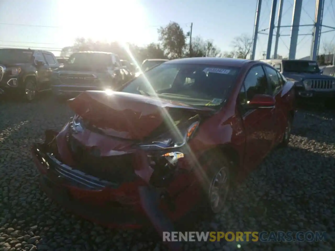 2 Photograph of a damaged car JTDKARFU0K3073293 TOYOTA PRIUS 2019