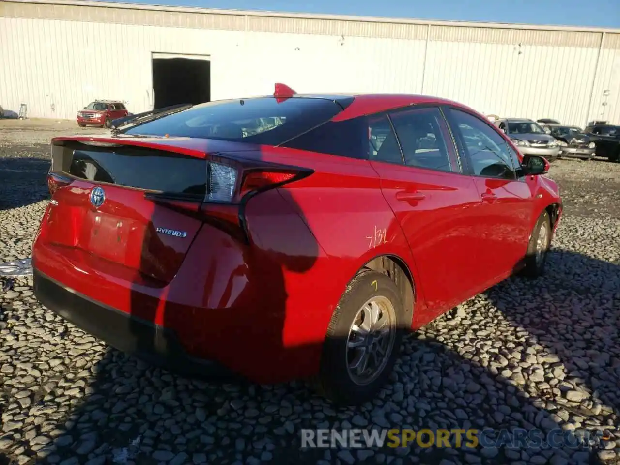 4 Photograph of a damaged car JTDKARFU0K3073293 TOYOTA PRIUS 2019