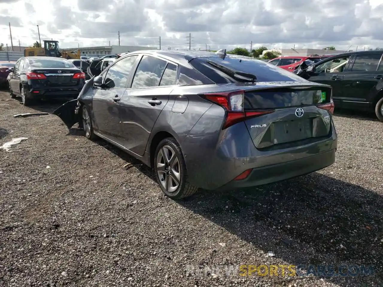 3 Photograph of a damaged car JTDKARFU0K3073858 TOYOTA PRIUS 2019