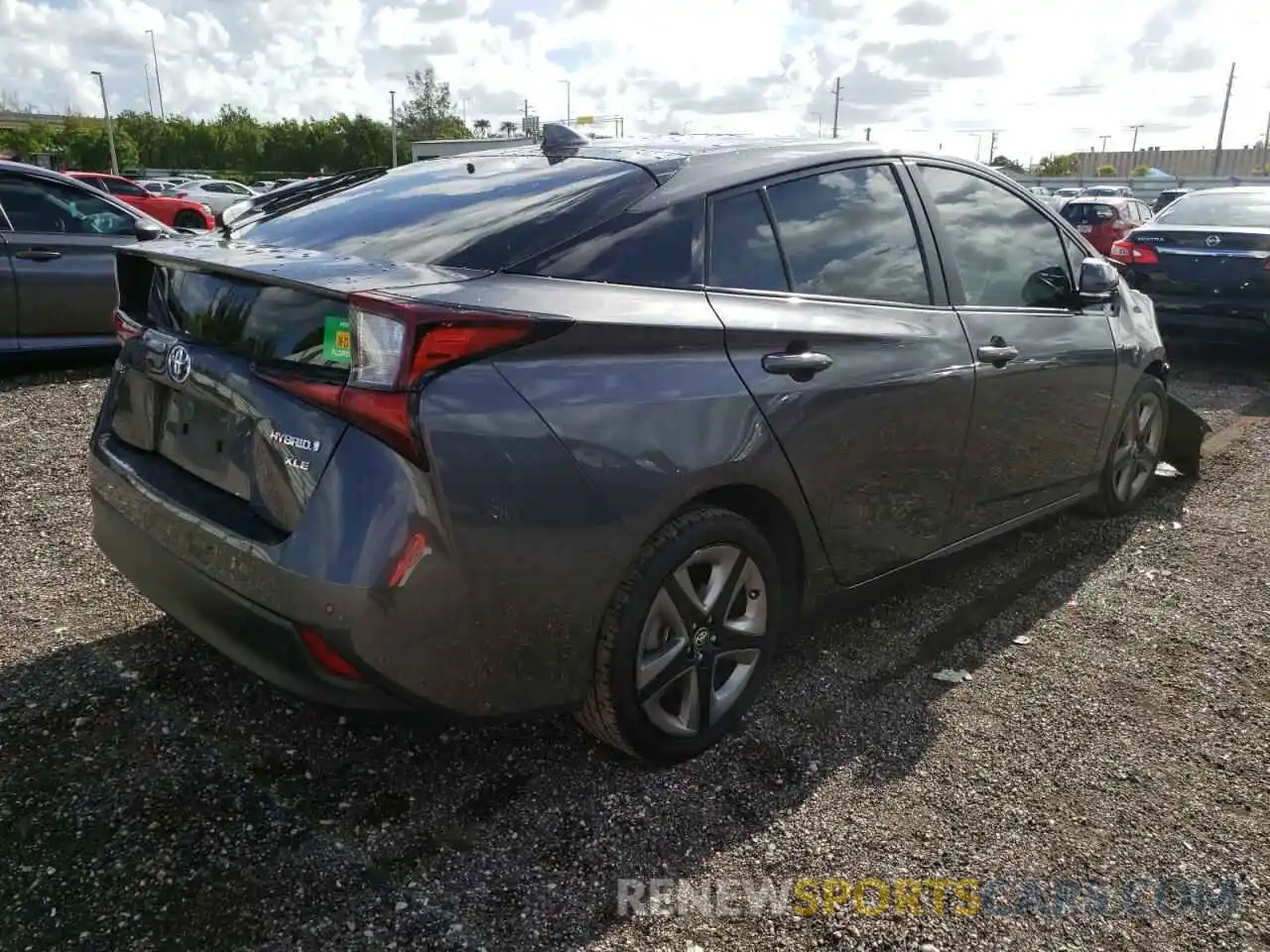 4 Photograph of a damaged car JTDKARFU0K3073858 TOYOTA PRIUS 2019