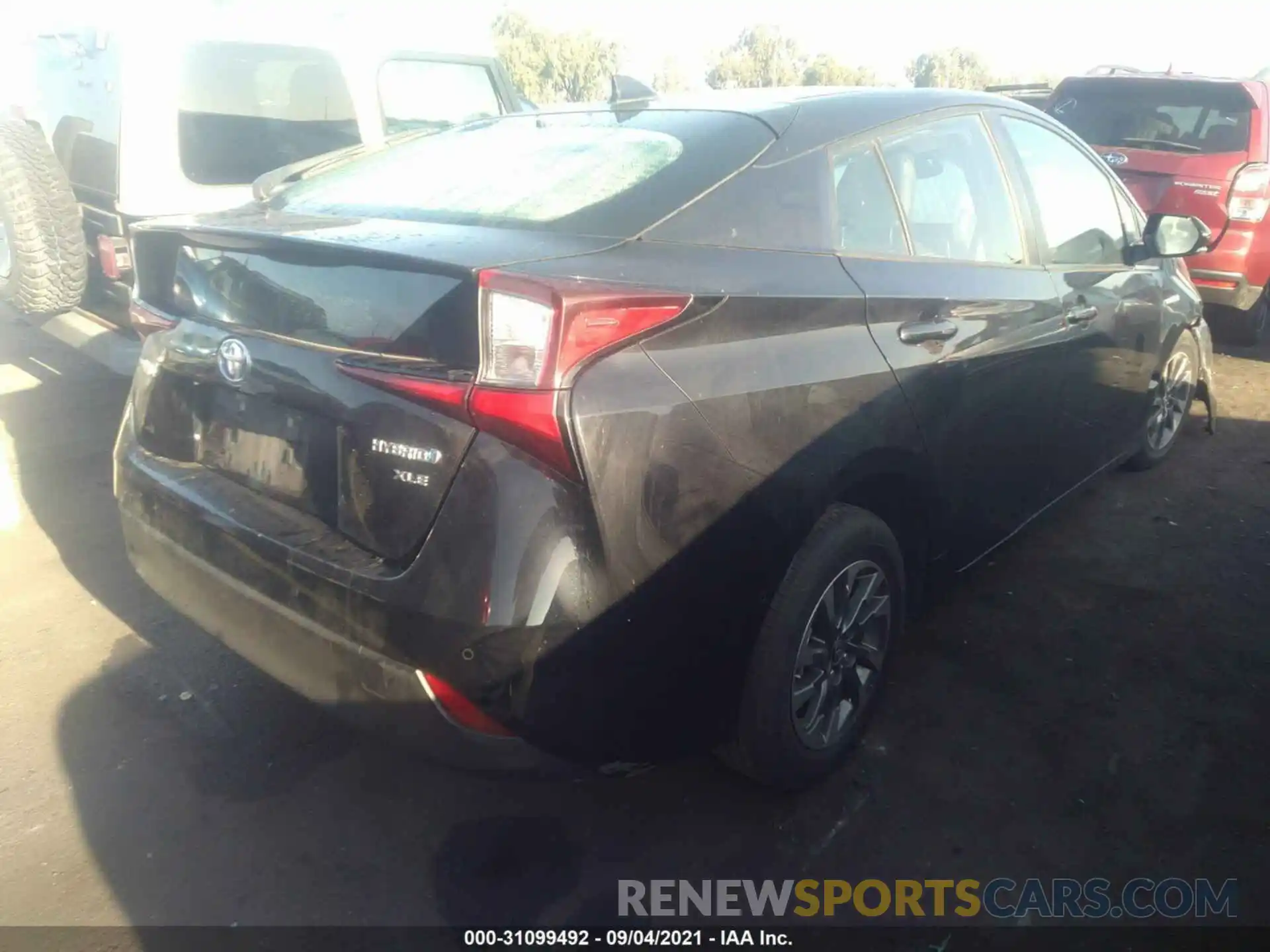 4 Photograph of a damaged car JTDKARFU0K3074332 TOYOTA PRIUS 2019