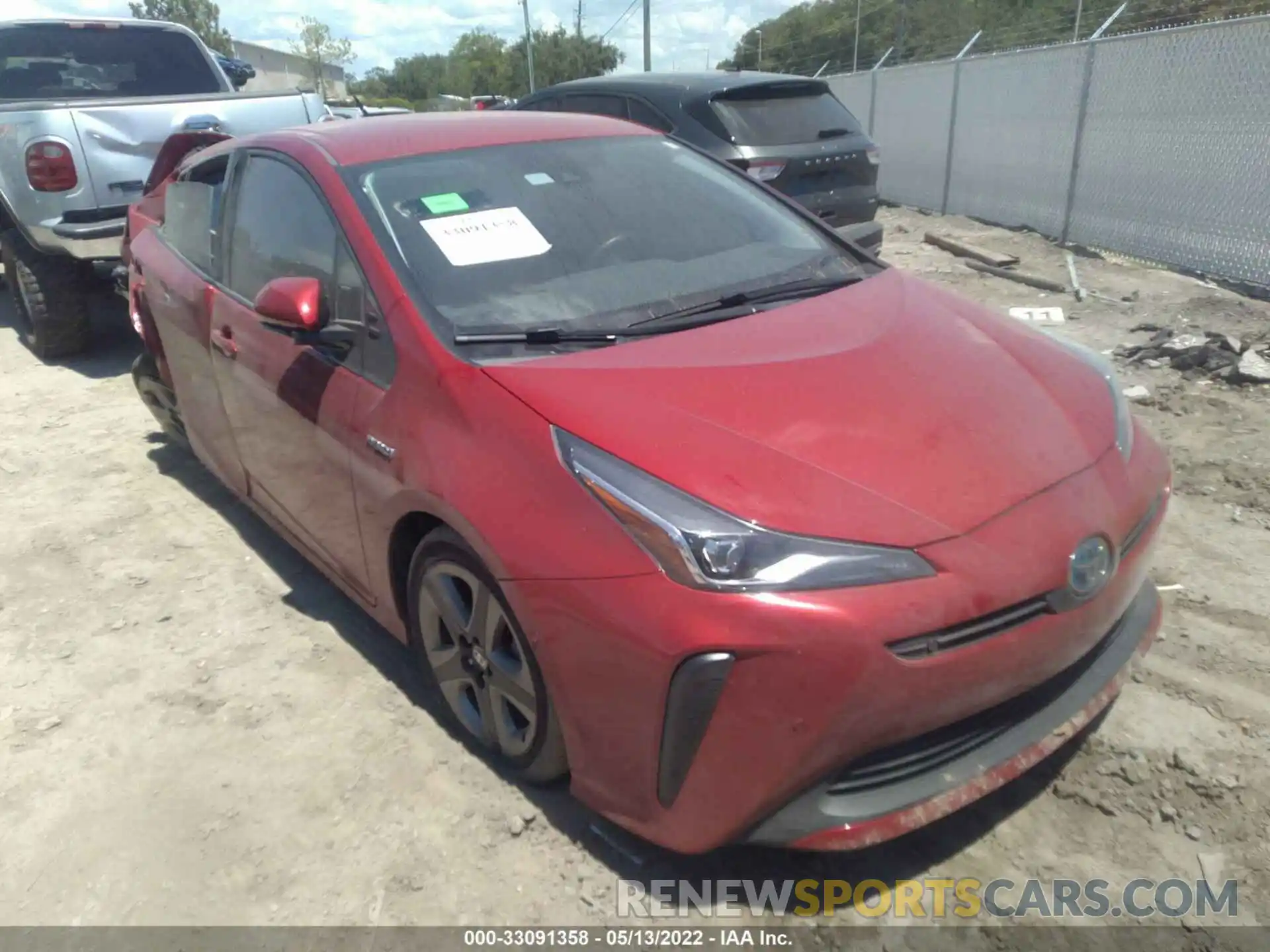 1 Photograph of a damaged car JTDKARFU0K3074704 TOYOTA PRIUS 2019