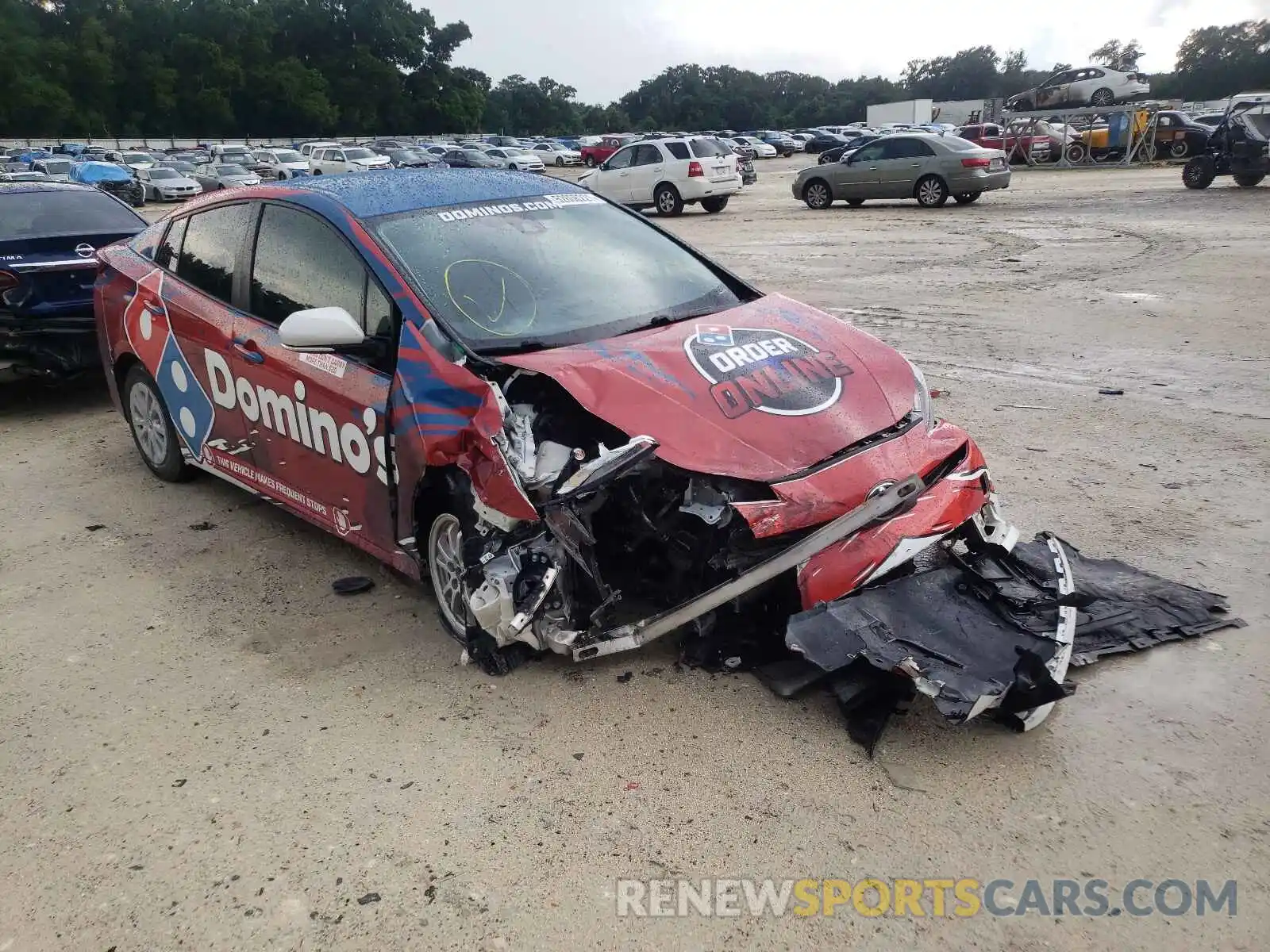 1 Photograph of a damaged car JTDKARFU0K3076310 TOYOTA PRIUS 2019