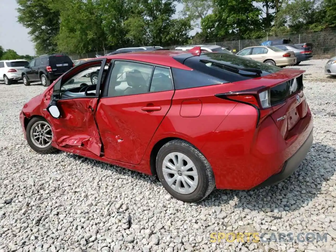 2 Photograph of a damaged car JTDKARFU0K3078221 TOYOTA PRIUS 2019