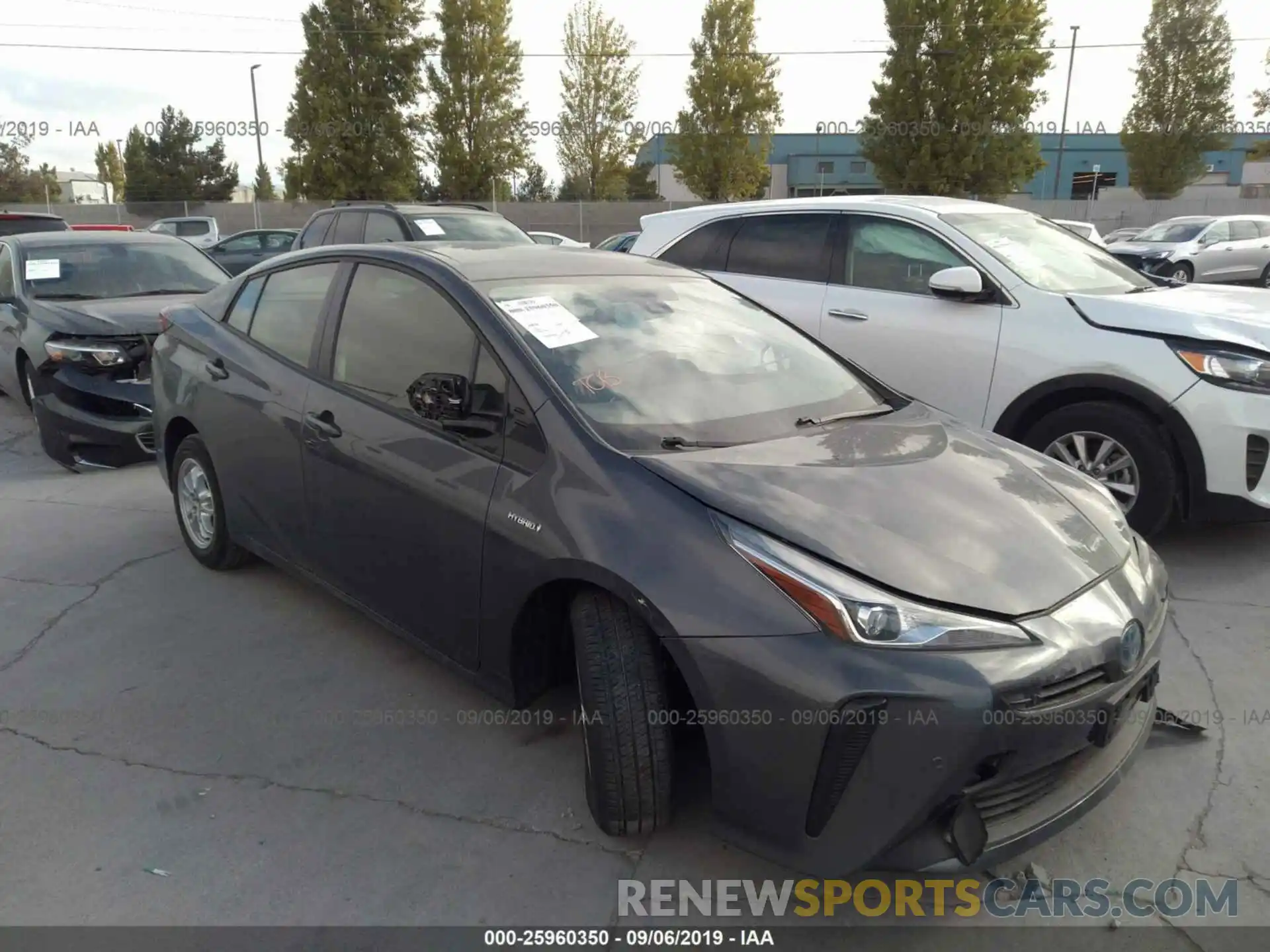 1 Photograph of a damaged car JTDKARFU0K3078929 TOYOTA PRIUS 2019