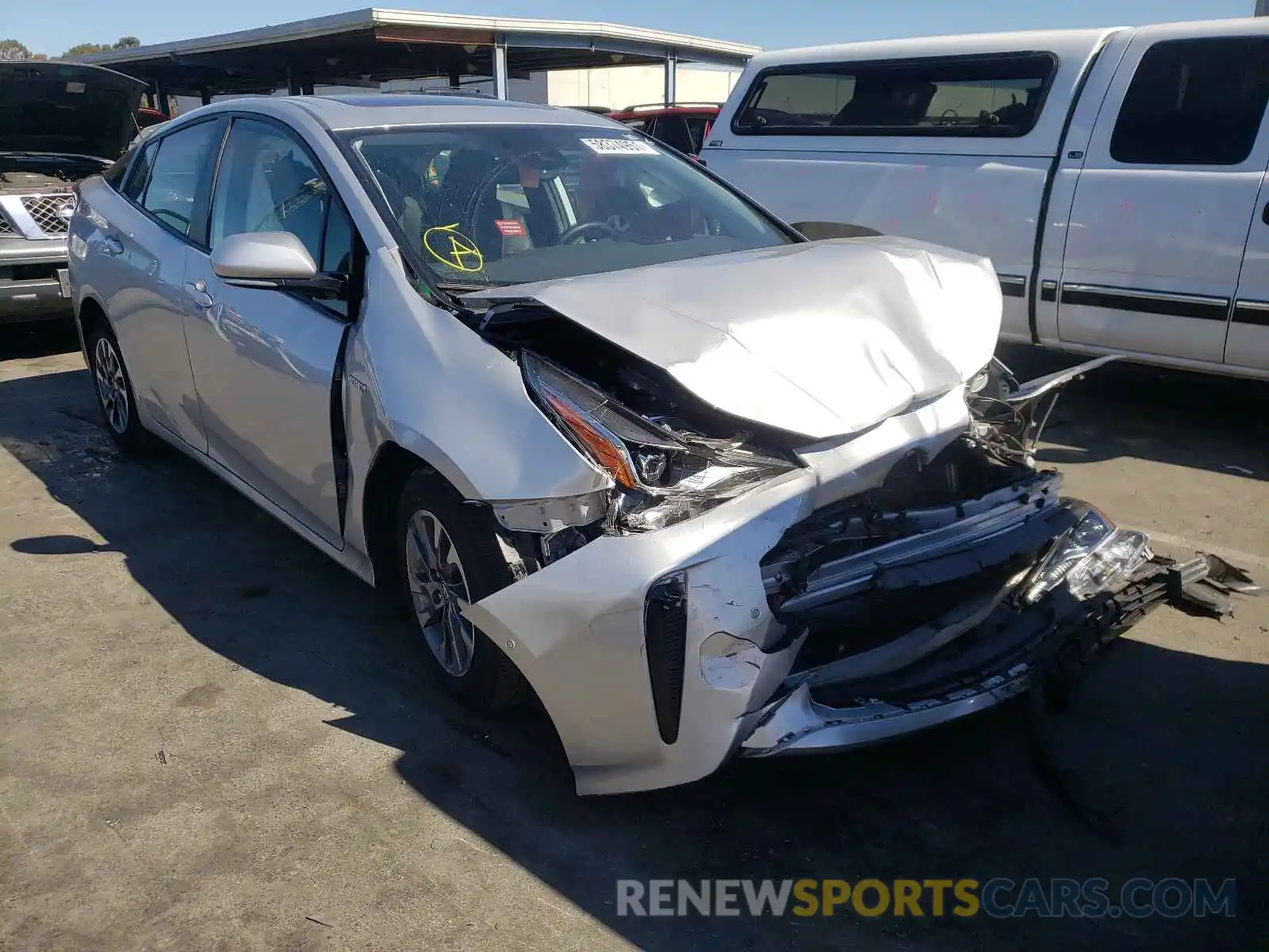 1 Photograph of a damaged car JTDKARFU0K3079949 TOYOTA PRIUS 2019