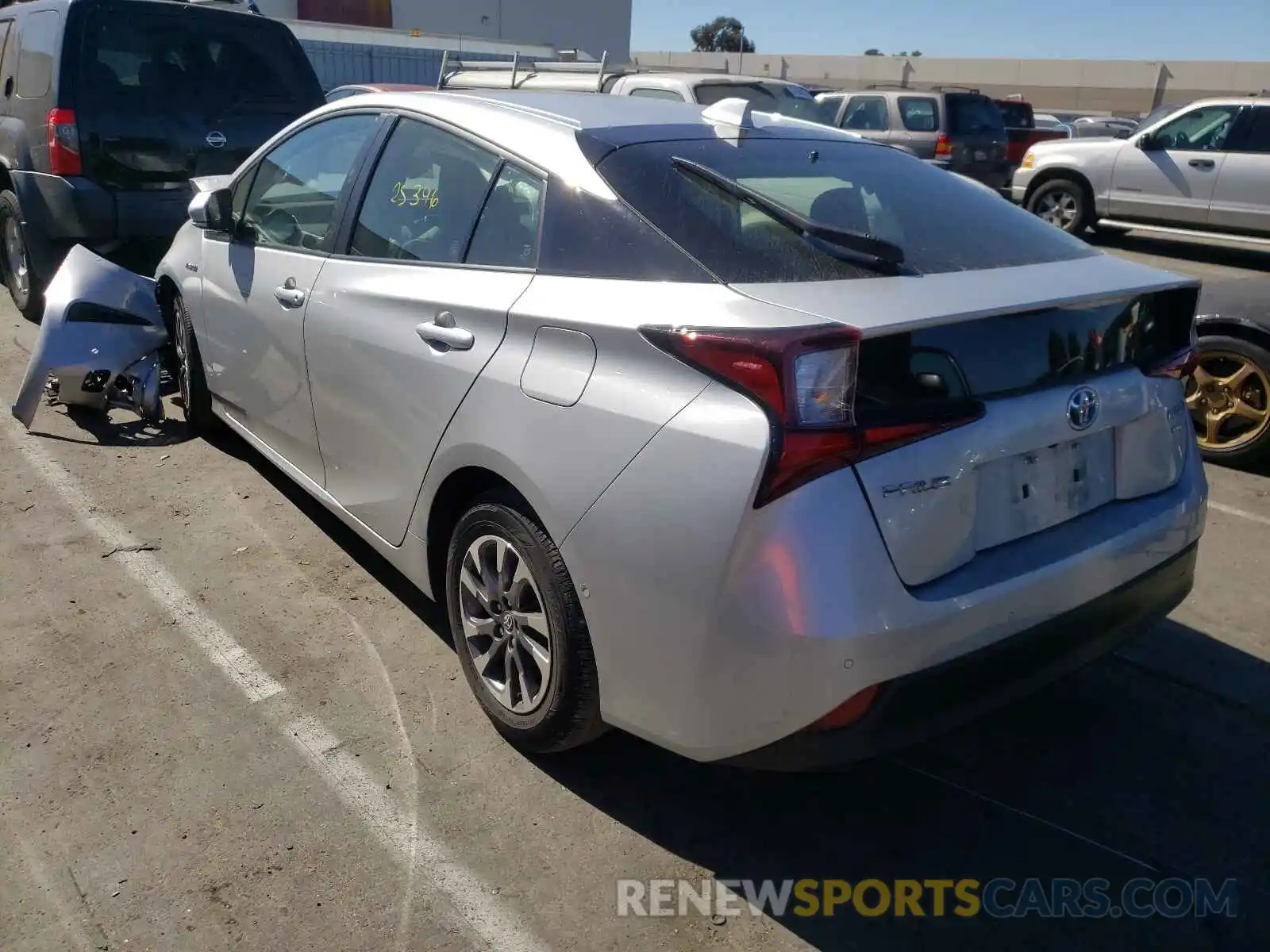 3 Photograph of a damaged car JTDKARFU0K3079949 TOYOTA PRIUS 2019